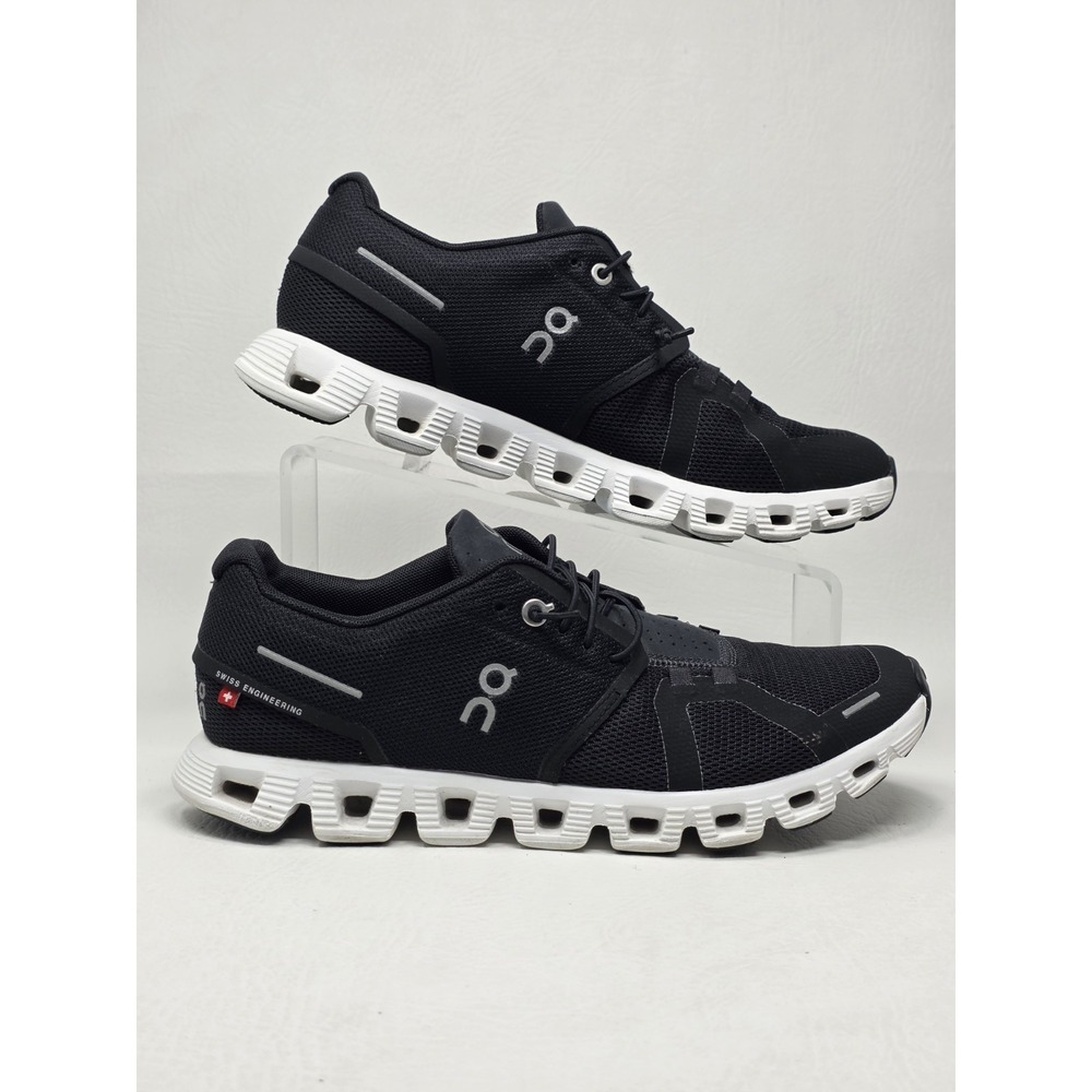 On Running Cloud 5 Womens Running Shoes Size 8.5 Black/White 59.98904 Pre-owned - Picture 2 of 10